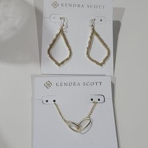 Kendra Scott Dainty Necklace and Earrings in Gold